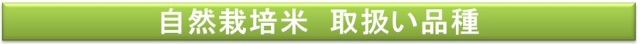 自然栽培米　取扱い品種
