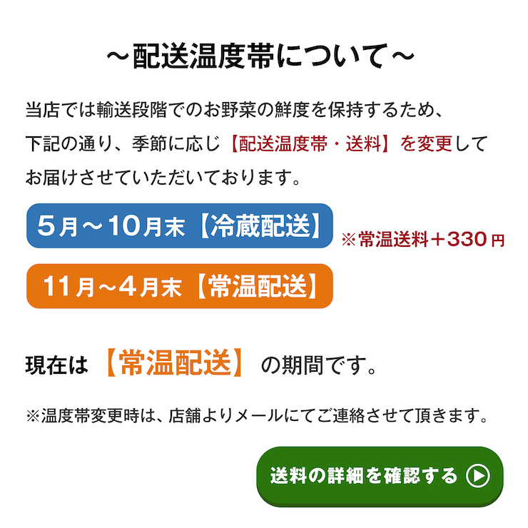 配送温度帯について